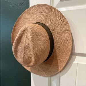 Hecho A Mano Monticristi Hat- Wide Brim Straw with Black Band
